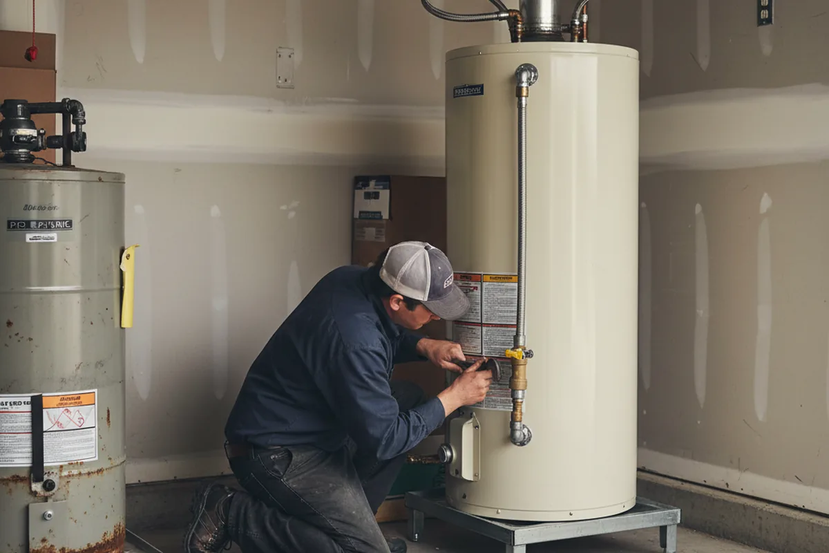 Water heater and shutoff valve replacement in New Hill