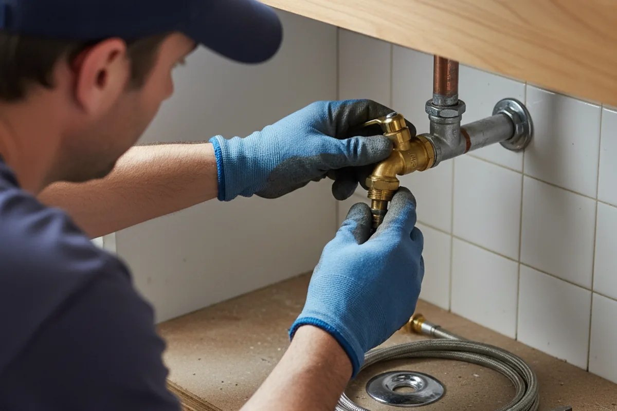 Shutoff valve and fitting work during Faucet and Fixture Repair in New Hill